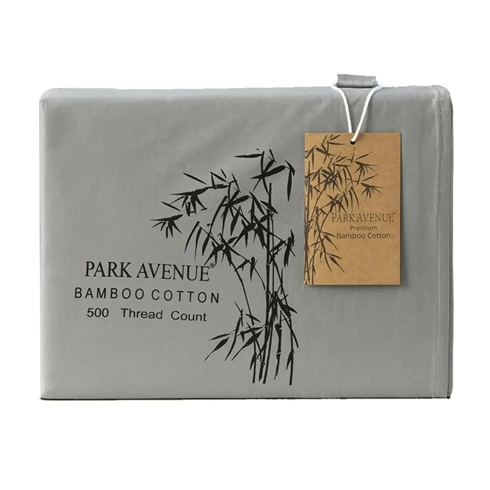 Park Avenue Mega King Bed Sheet/Pillowcases Set 500TC Bamboo Cotton Charcoal