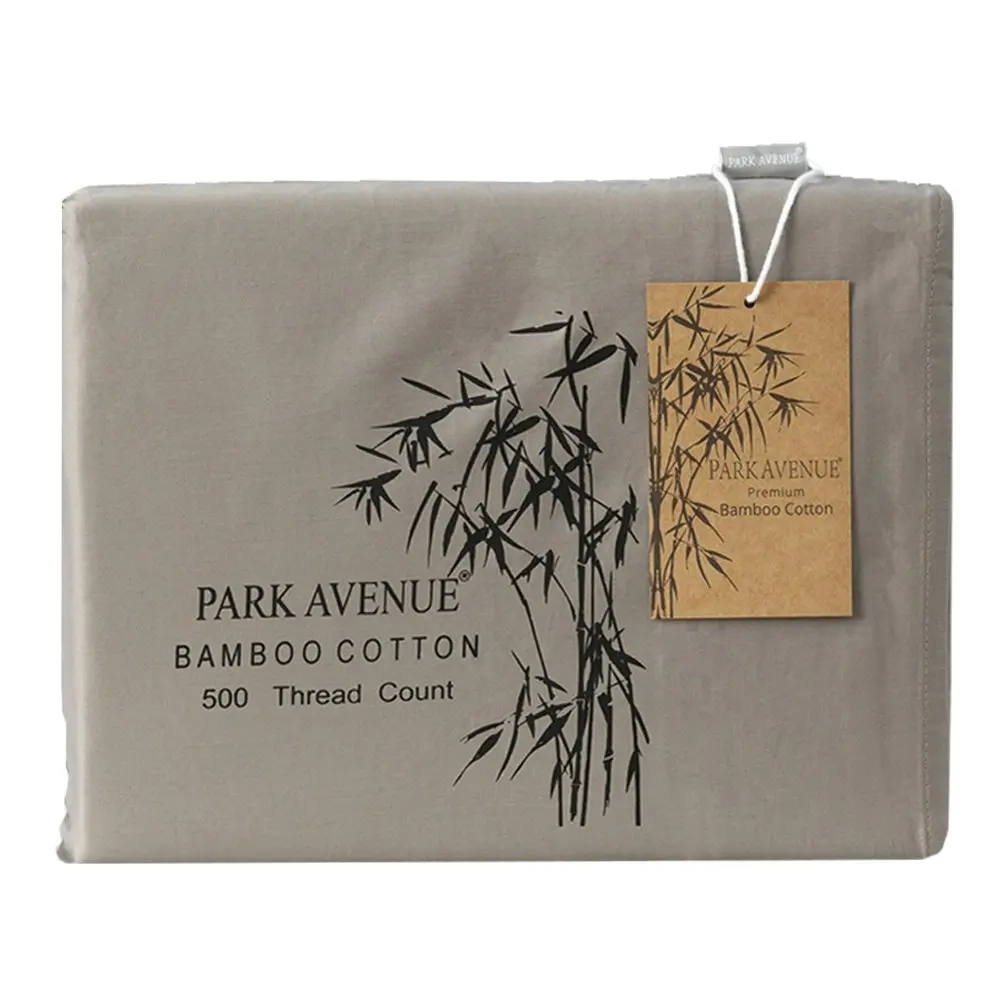 Park Avenue Single Bed Sheet/Pillowcase Set 500TC Bamboo Cotton Bedding Pewter