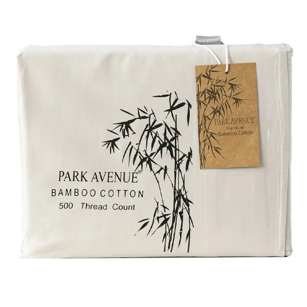 Park Avenue Single Bed Sheet/Pillowcases Set 500TC Bamboo Cotton Bedding Dove