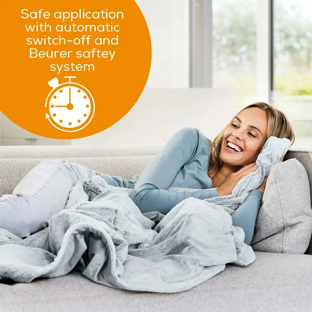 Beurer HD75G-NORDIC Cosy Electric Heated/Heating Cuddly Throw Fleece Blanket GRY