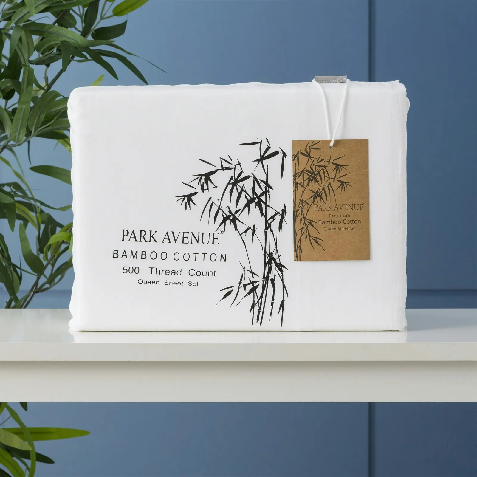 Park Avenue Mega Queen Sheet/Pillowcases 500TC Bamboo Cotton Home Bedding White