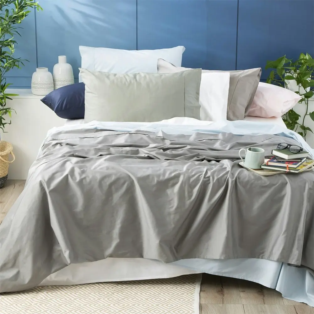 Park Avenue Super King Bed Sheet/Pillowcases Set 500TC Bamboo Cotton Charcoal