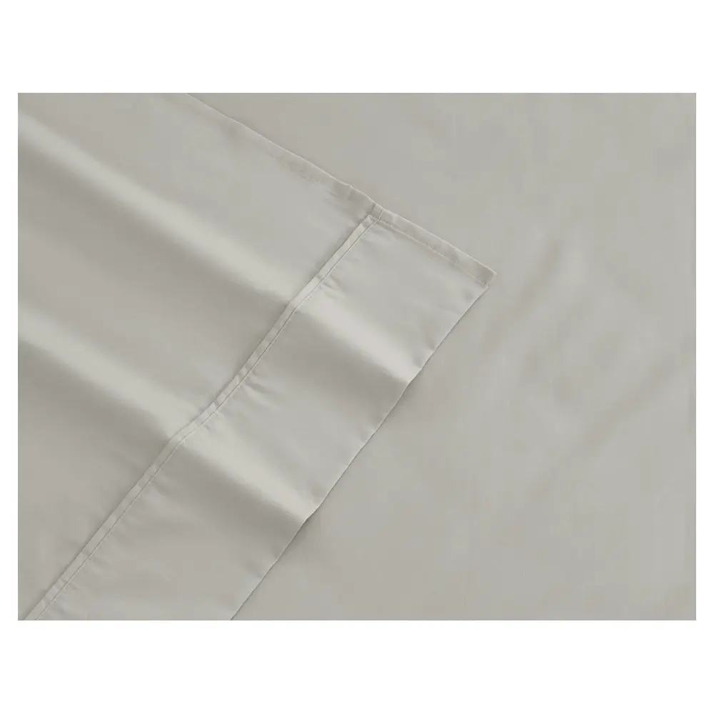 Ardor 1000TC Cotton Rich Single Bed Sheet Set Home Bedding w/ Pillowcases Silver