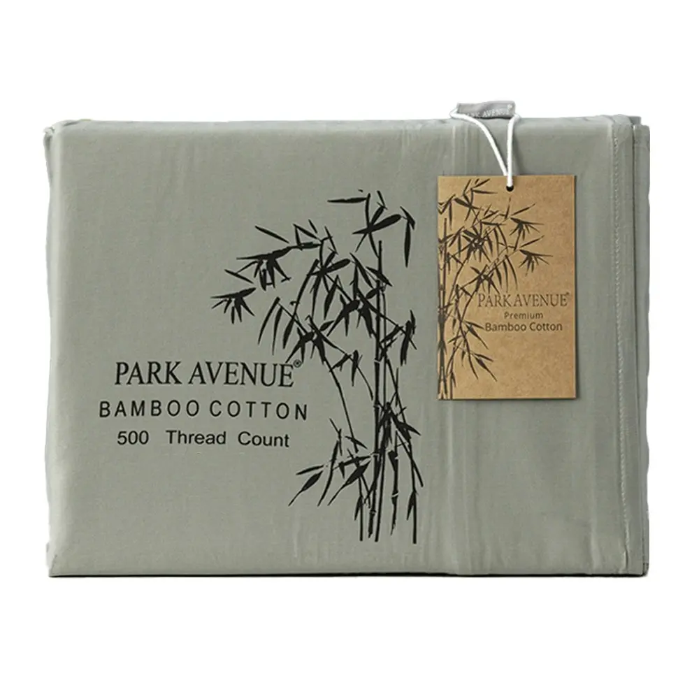 Park Avenue Long Single Fitted Sheet/Pillowcases Set 500TC Bamboo Cotton Jade