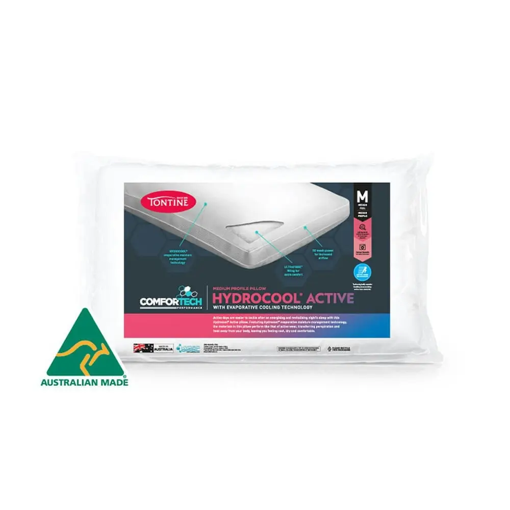 Tontine 46x72cm Comfortech Hydrocool Active Cotton Pillow Medium Profile White