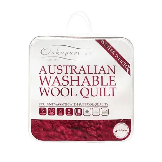 Onkaparinga Double Bed Australia Washable Wool Quilt/Doona Bedding Winter Weight