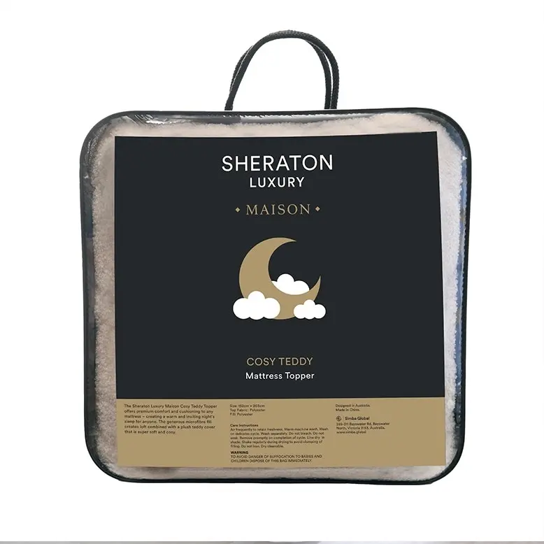 Sheraton Cosy Teddy King Bed Mattress Topper/Comforter Polyester Bedding