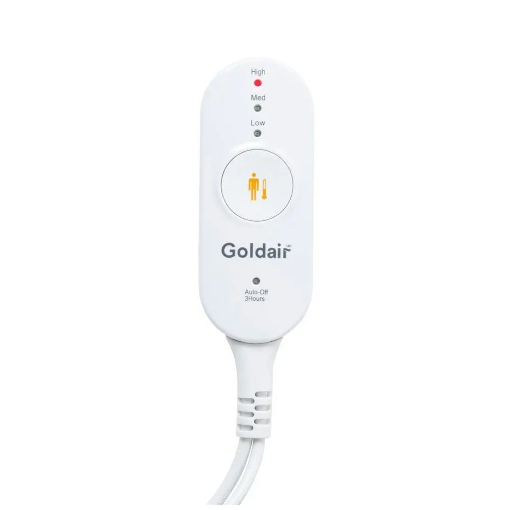 Goldair Platinum Electric Blanket For Single Size Bed Heated Antibacterial White