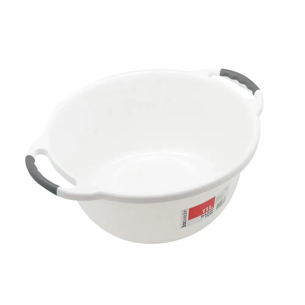 3x Boxsweden Basin Round 11L w/ Handles Washing Container Bucket Storage Assort