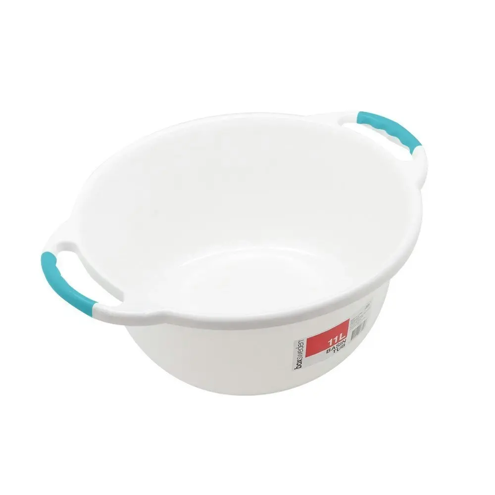 3x Boxsweden Basin Round 11L w/ Handles Washing Container Bucket Storage Assort