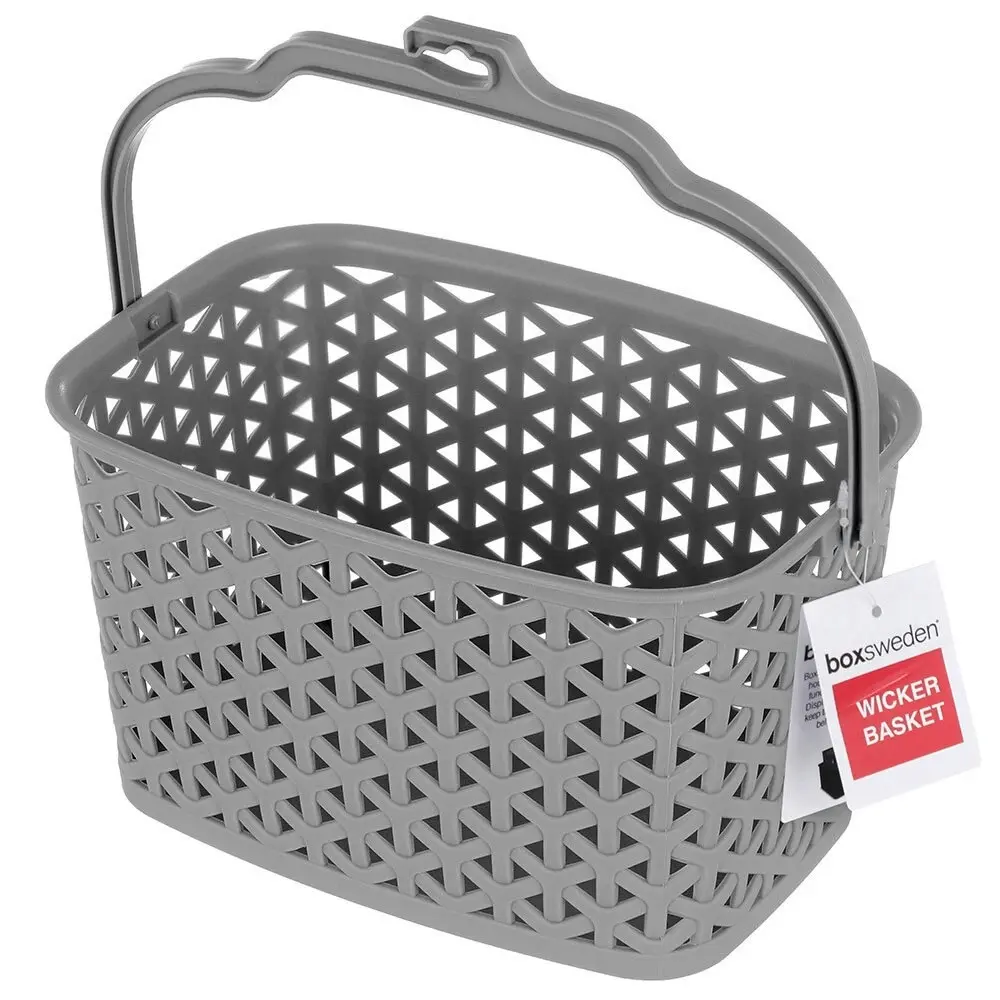 Boxsweden Wicker Design Peg Basket Storage Holder/Organiser w/ Hook Assorted