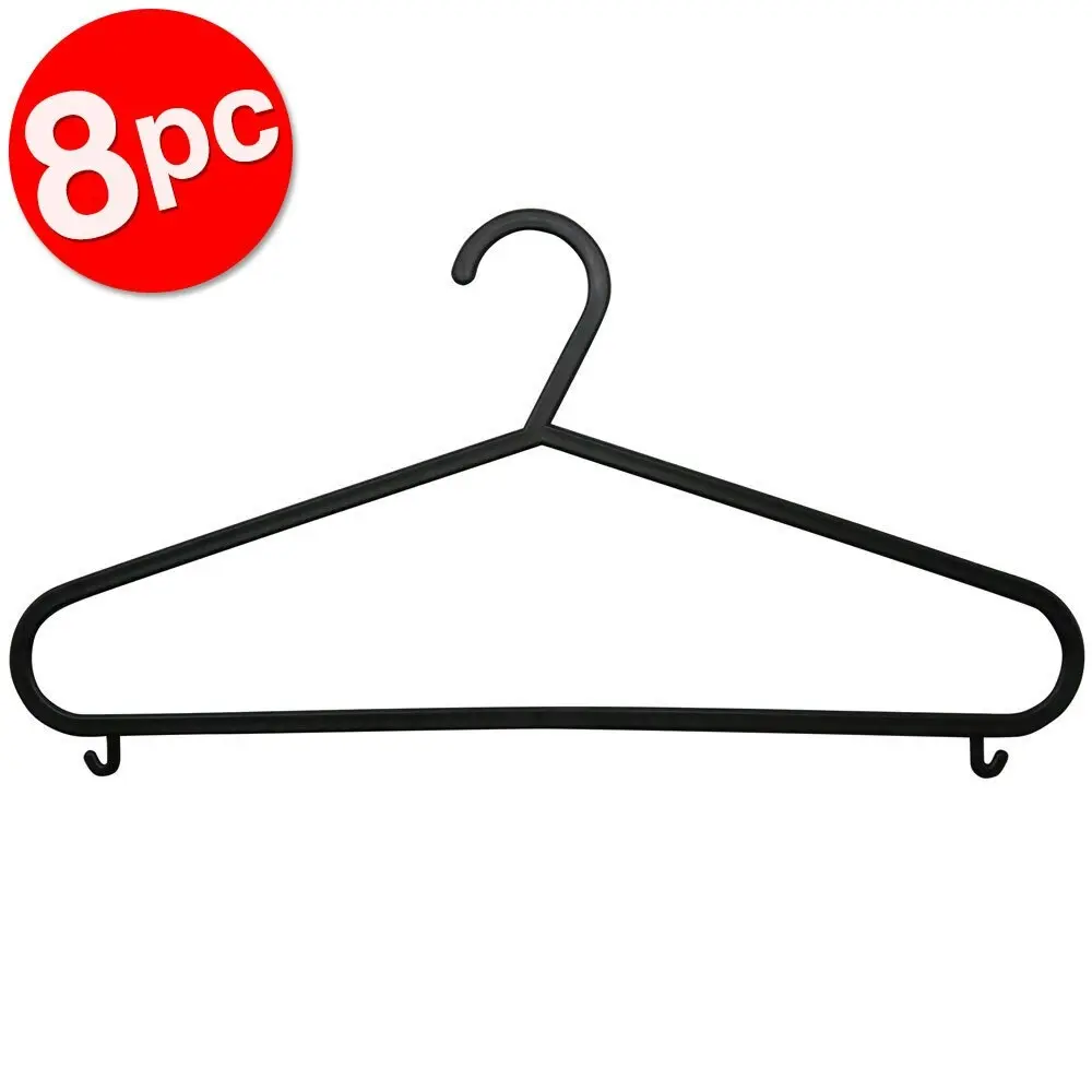 8pc Boxsweden Clothes Hangers Wardrobe Closet Clothing Hanger Organiser Black