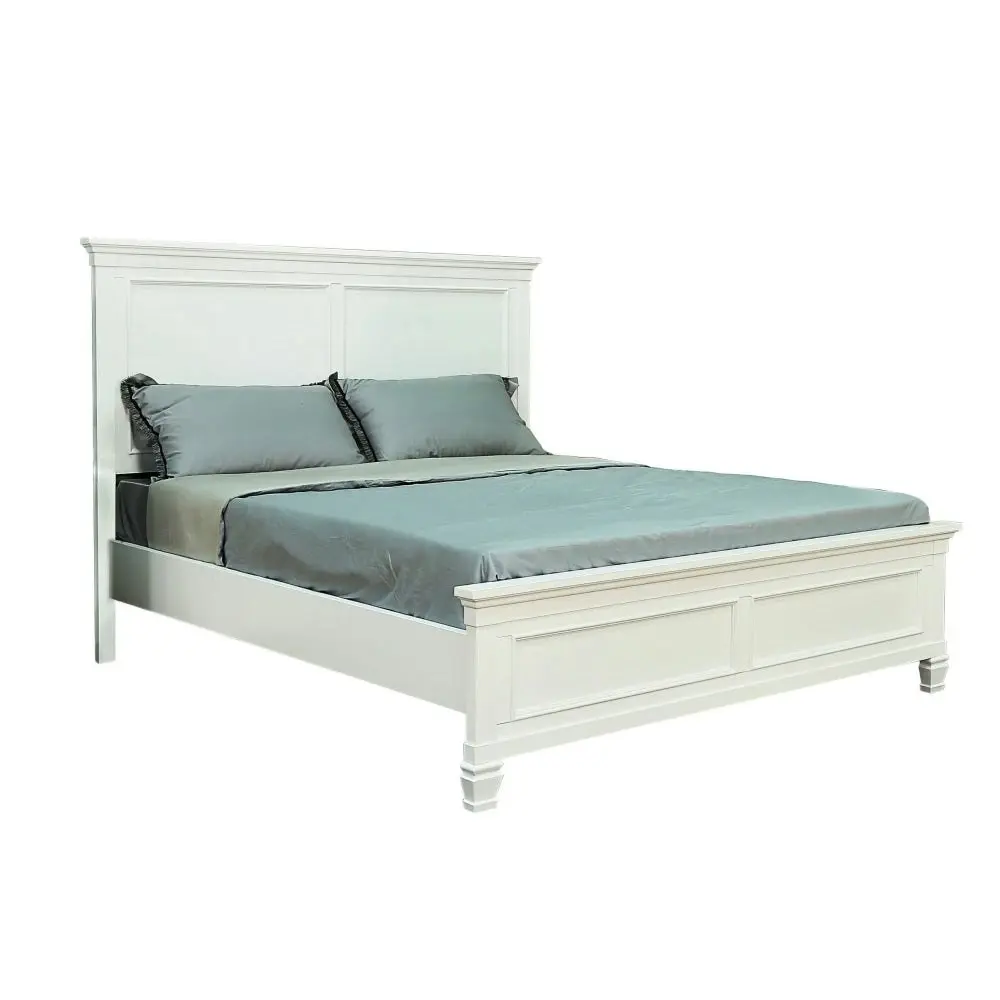 Our Home Seina Hampton Classic Solid Wooden Bed Frame King Size - White