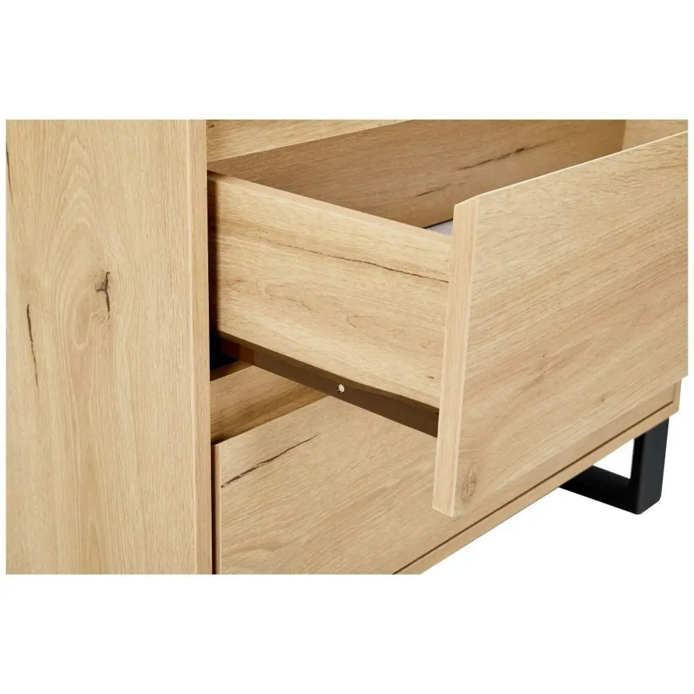 Design Square Wooden Chest Of 4-Drawers Tallboy Storage Cabinet - Natural