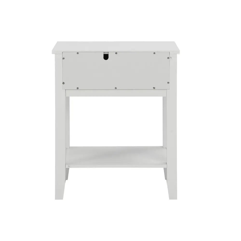 Design Square Oliver Modern Bedside Nightstand Side Table W/ 1-Drawer - White