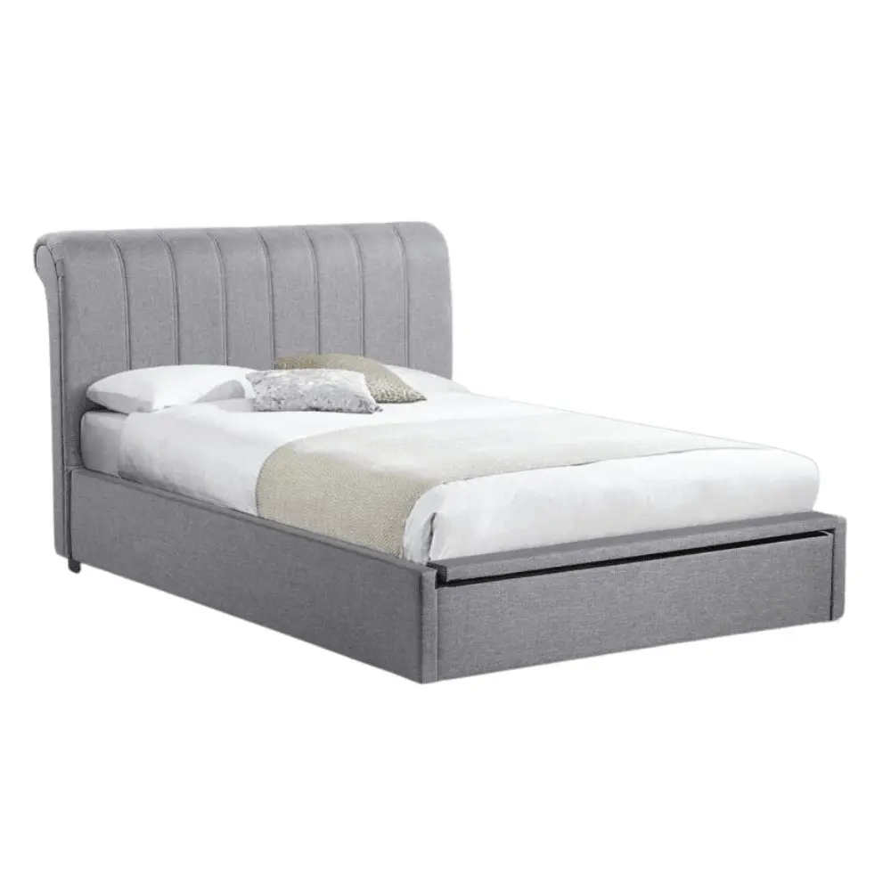 Our Home Daniela Modern Fabric Gas Lift Bed Frame King Single Size - Light Grey