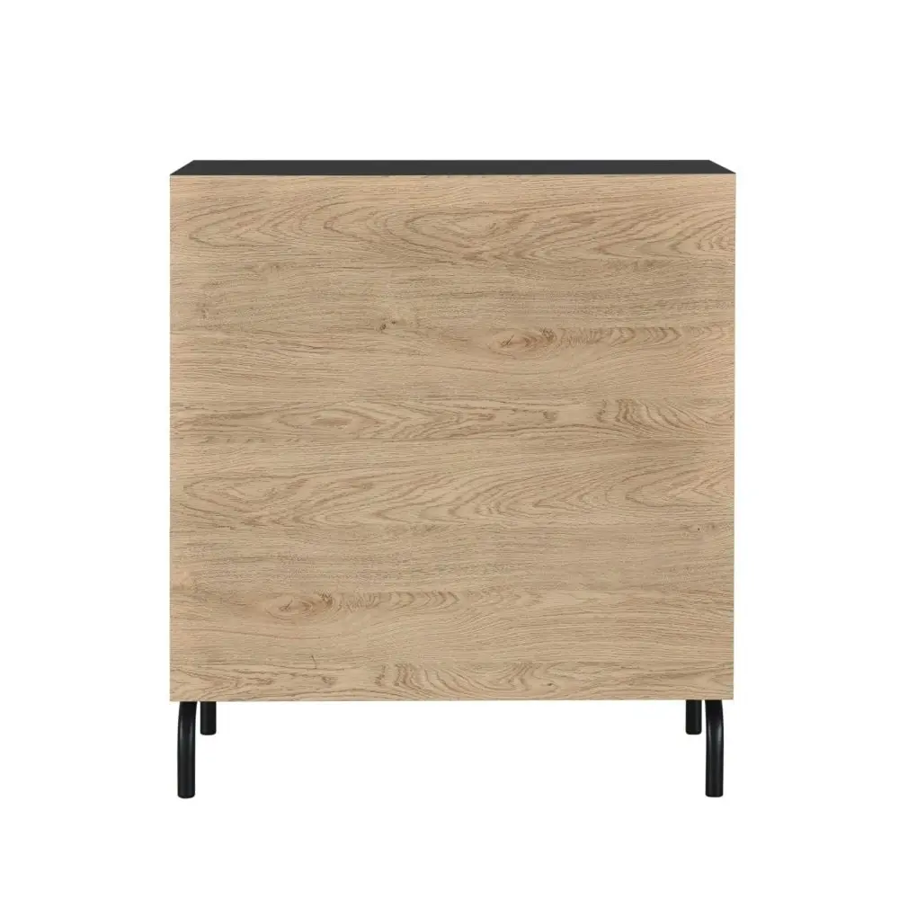 Madden Scandinavian Wooden Chest of Drawers Tallboy Storage Cabinet - Oak & Black