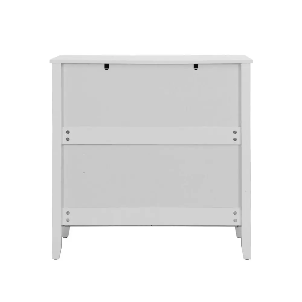 Design Square Declan Scandinavian Wooden Chest Of Drawers LowBoy Storage Cabinet - White