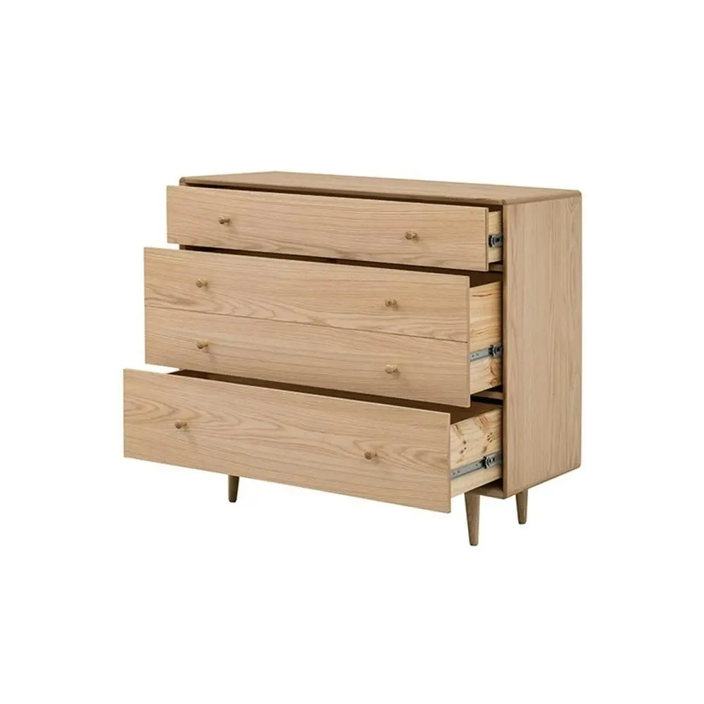 6IXTY Niche Scandinavian Design Wooden Chest of 3- Drawers Storage Cabinet - Natural