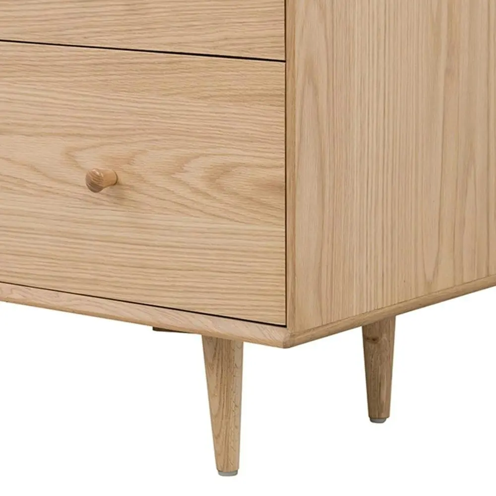 6IXTY Niche Scandinavian Design Wooden Chest of 3- Drawers Storage Cabinet - Natural