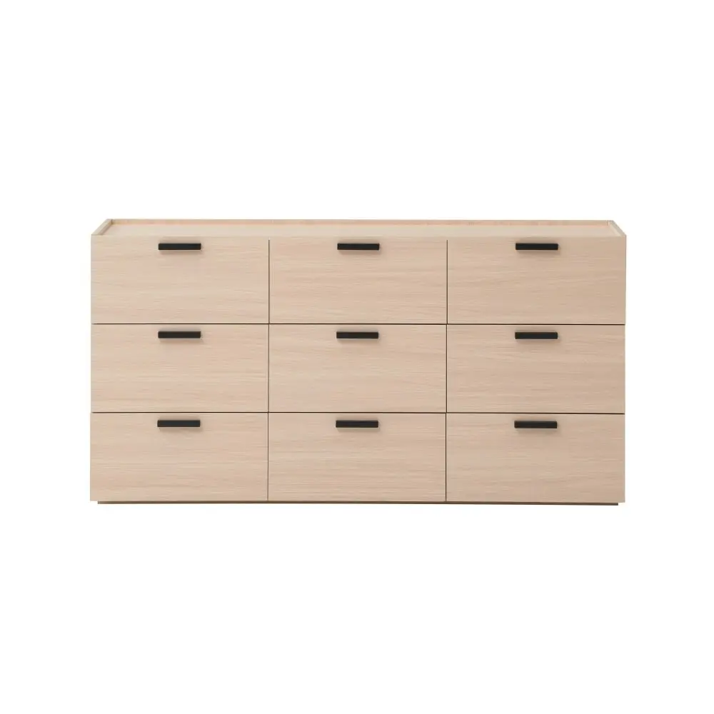 Design Square Keith Dresser Chest Of 9-Drawers Storage Cabinet - Oak