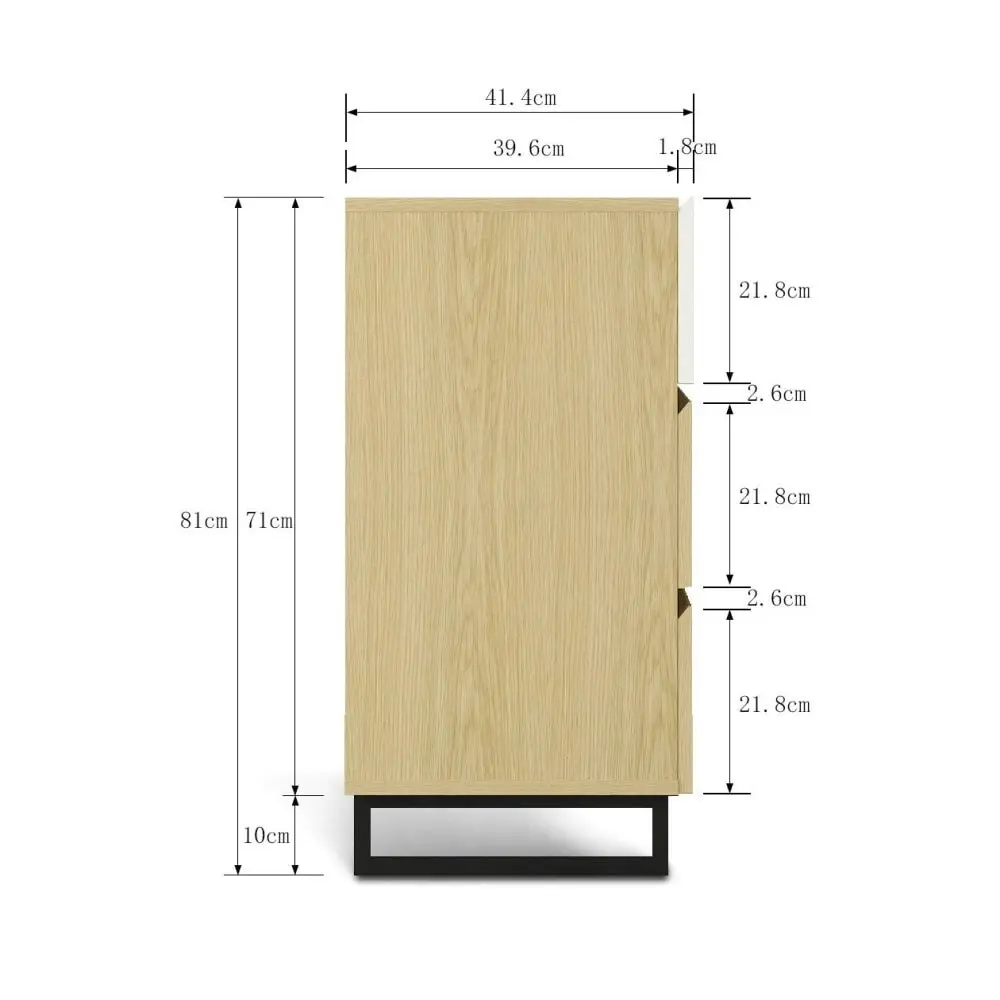 Design Square Otis Dresser Chest of 6-Drawers Storage Cabinet - Oak/White