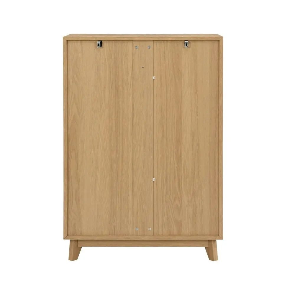 Design Square Hannah Wooden Chest Of 5-Drawers Tallboy Storage Cabinet - Oak