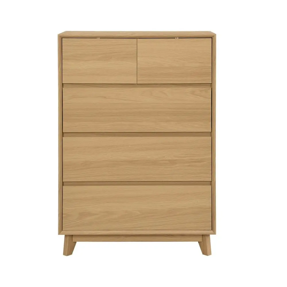 Design Square Hannah Wooden Chest Of 5-Drawers Tallboy Storage Cabinet - Oak