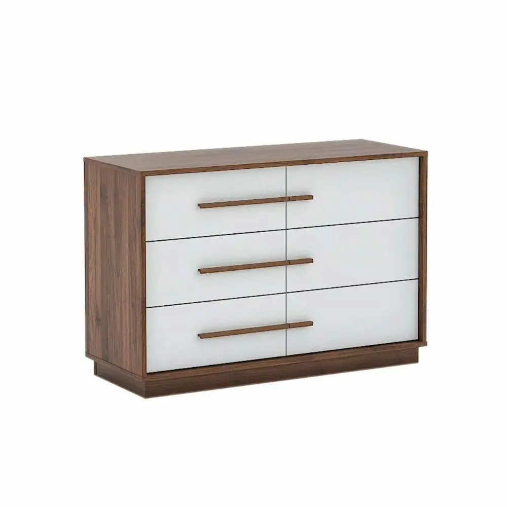 Cecilia Modern Scandinavian Dresser Unit Chest of 6-Drawers Storage Cabinet - Columbia/White