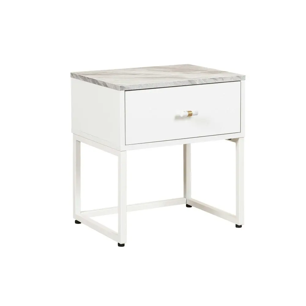 HomeStar Fore Bedside Nighstand Side Table W/ 1-Drawer - White