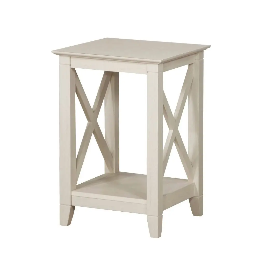 Maestro Furniture Set Of 2 Lorrel Modern Minimalist Square Wooden Side Table - Antique white