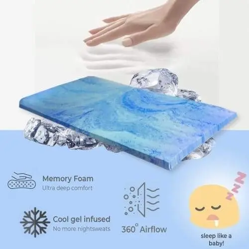 Sleep Happy Cool Gel infused Memory Foam Mattress - 21cm - Double