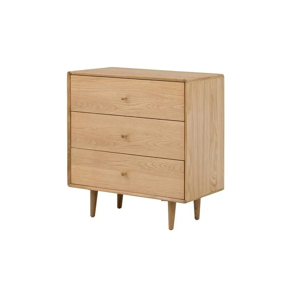 6IXTY Niche Bedroom Chest of 3 Drawers Wooden Storage Cabinet - Natural