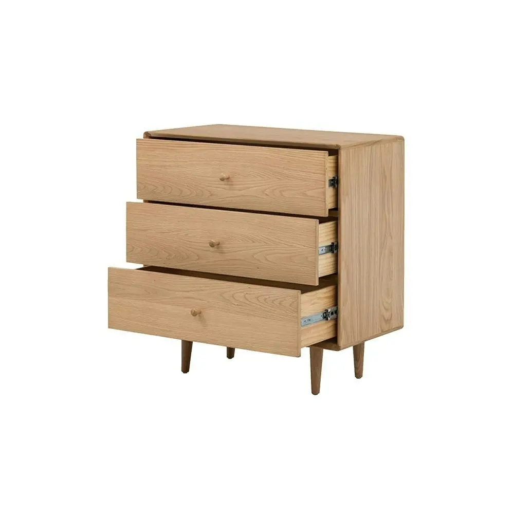 6IXTY Niche Bedroom Chest of 3 Drawers Wooden Storage Cabinet - Natural