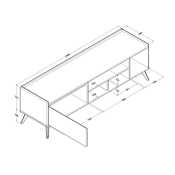 Mayer TV Stand Cabinet Entertainment Unit 1.5m - Columbia