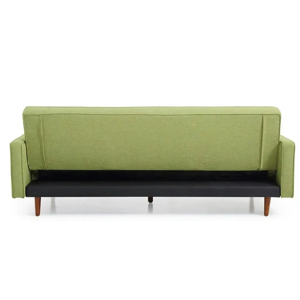 Design Square Designer Modern Scandinavian Fabric 3-Seater Sofa Bed - Green