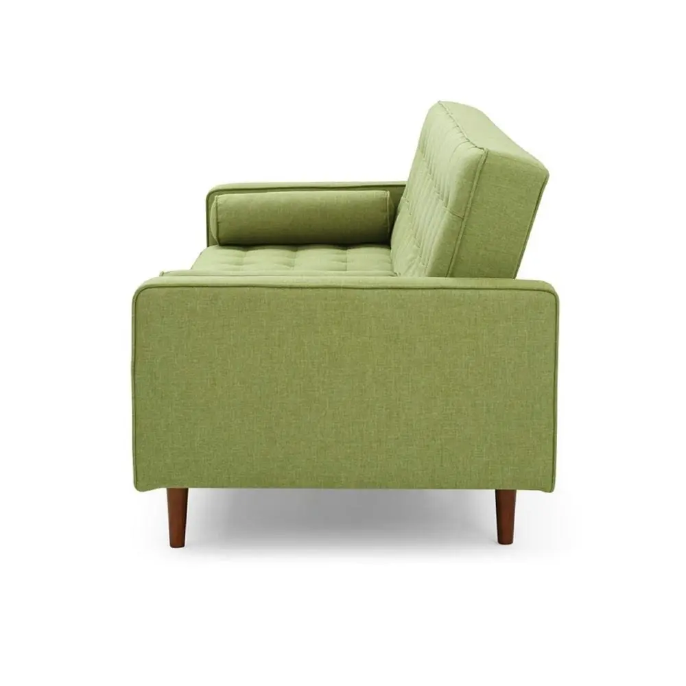 Design Square Designer Modern Scandinavian Fabric 3-Seater Sofa Bed - Green