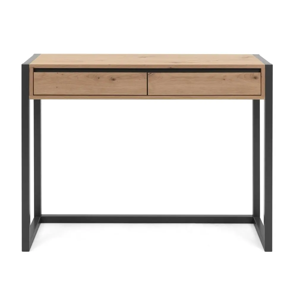 Design Square Henry Hallway Console Hall Table W/ 2-Drawers - Natural/Black