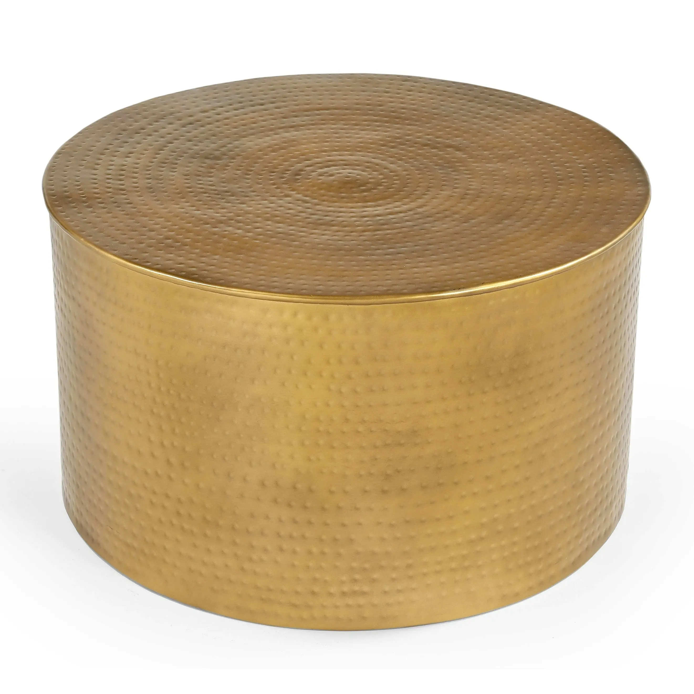 Titan Golden Hammered Metal Round Coffee Table