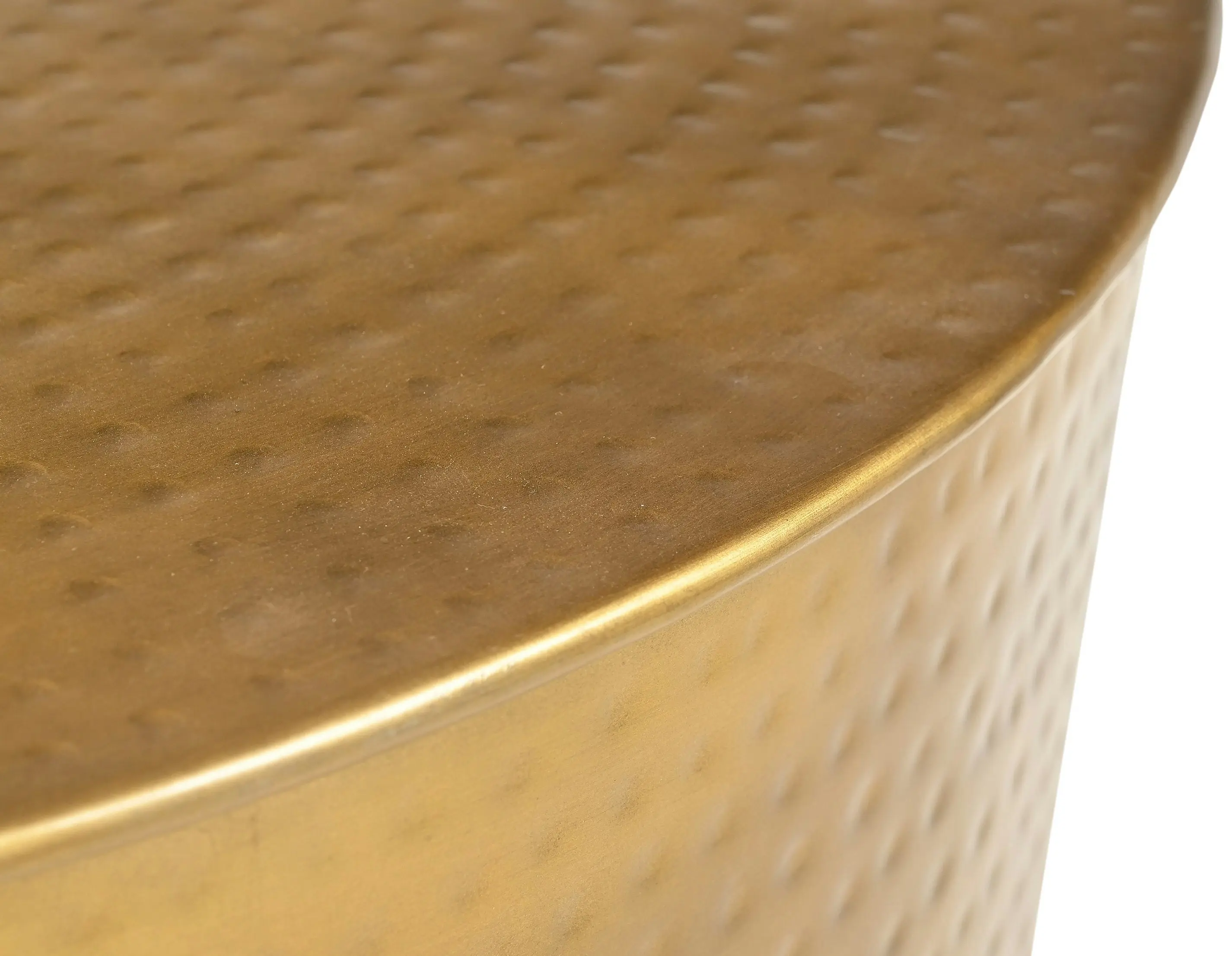 Titan Golden Hammered Metal Round Coffee Table