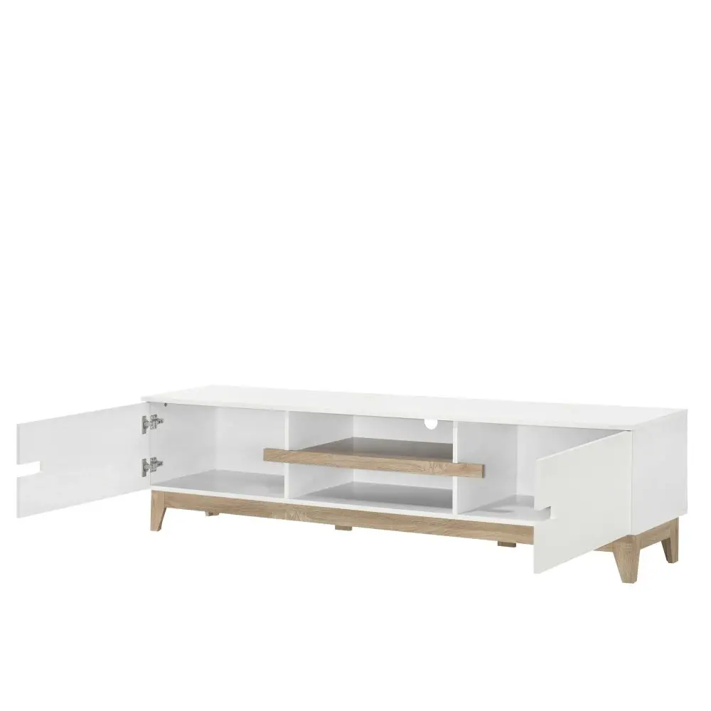 Design Square Moses TV Stand Entertainment Unit W/ 2-Doors 180cm - White/Oak