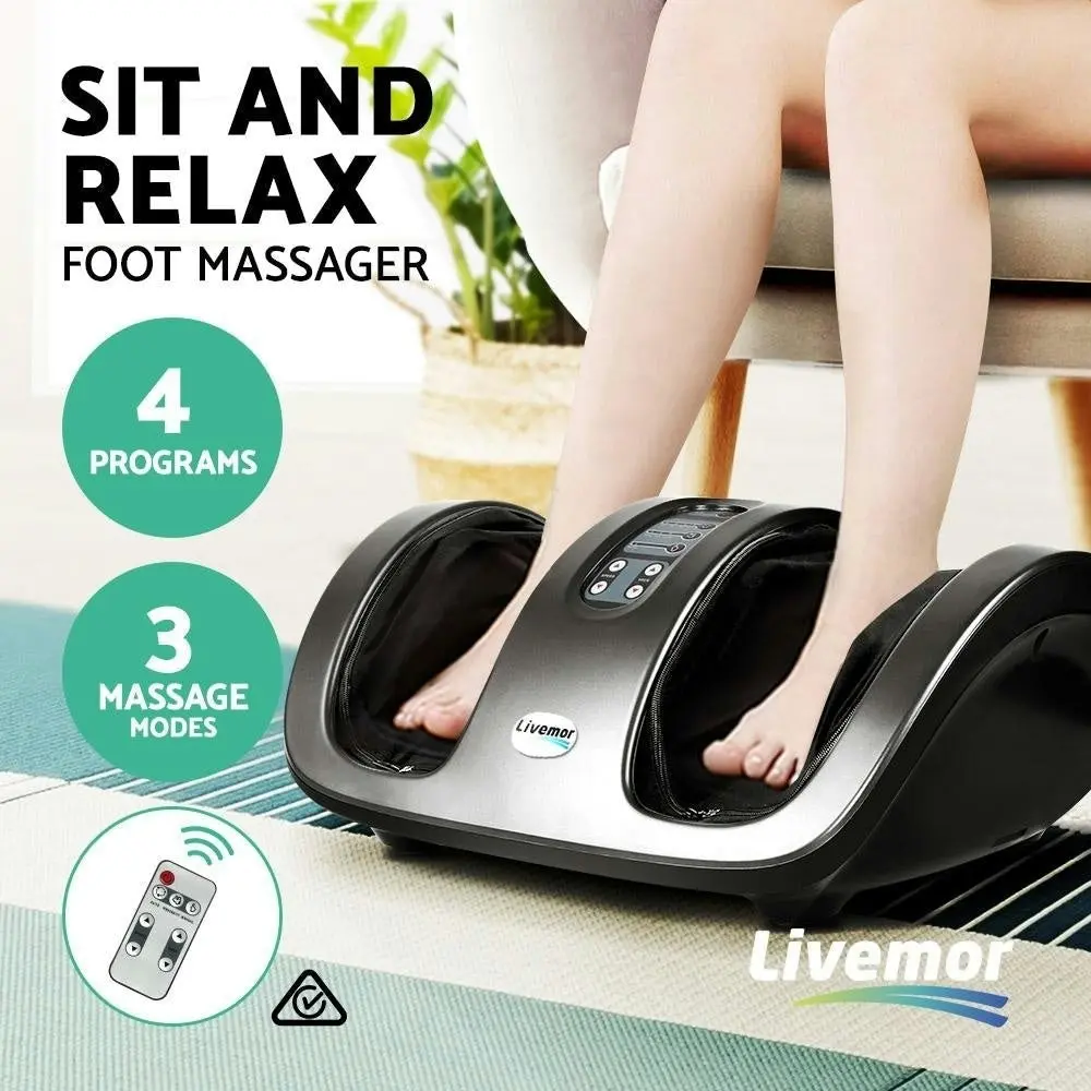 Electrict Foot Massager Machine Roller Kneading Pads Calf Leg Grey