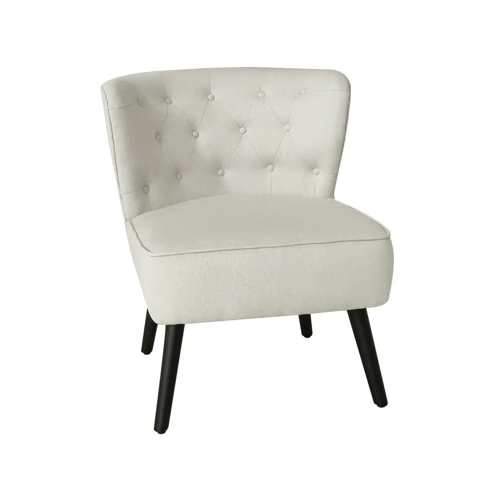 HomeStar Lina Fabric Lounge Accent Armchair Wooden Legs - Beige