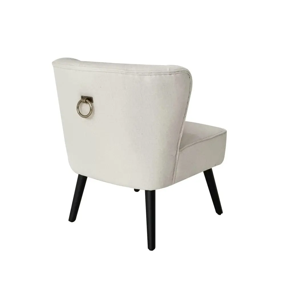 HomeStar Lina Fabric Lounge Accent Armchair Wooden Legs - Beige