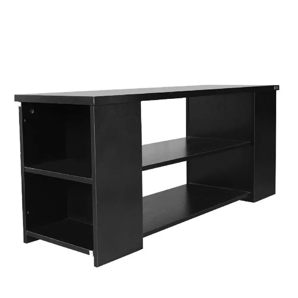 Design Square Simpleline Open Shelves TV Stand Entertainment Unit - Black