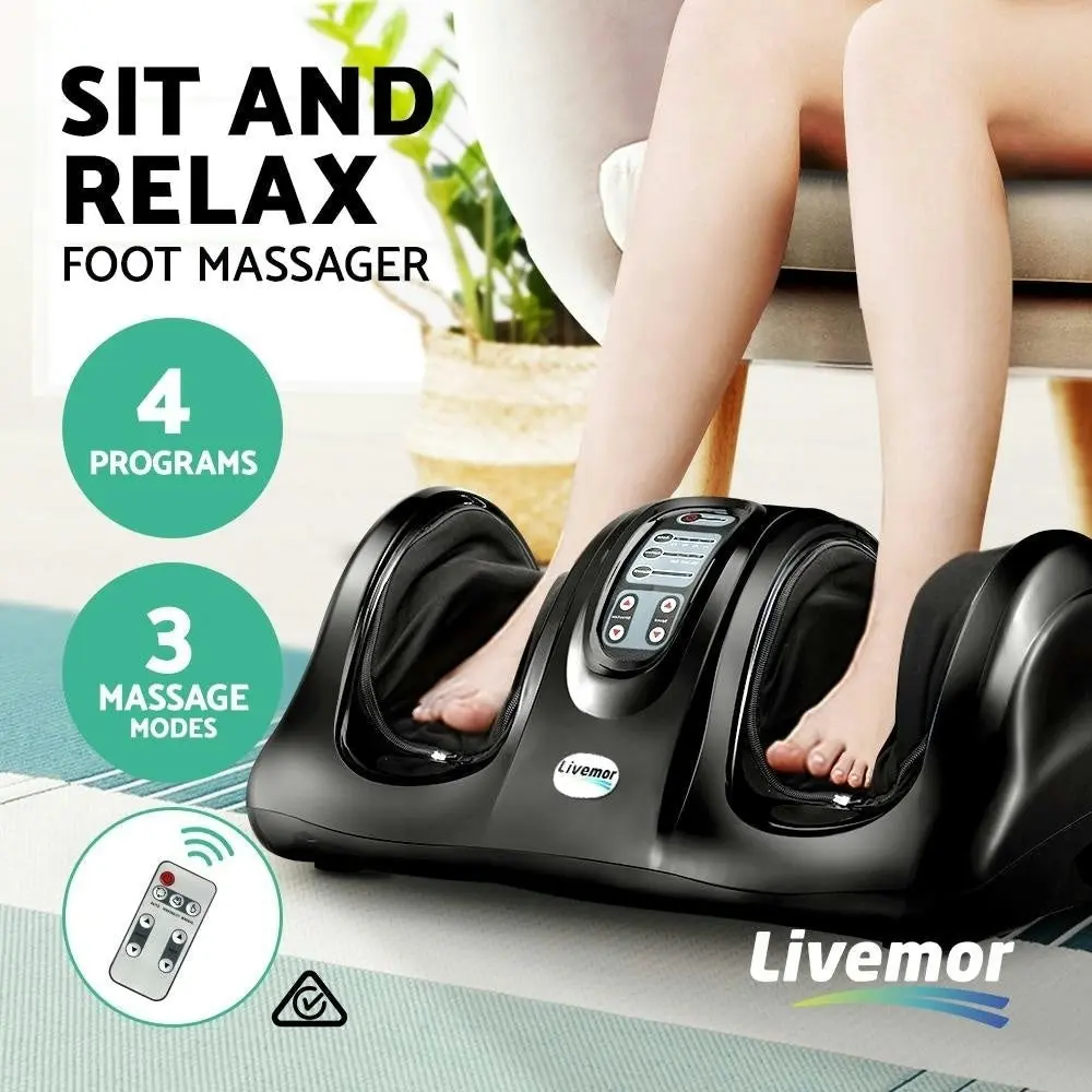 Electrict Foot Massager Machine Roller Kneading Pads Calf Leg Black