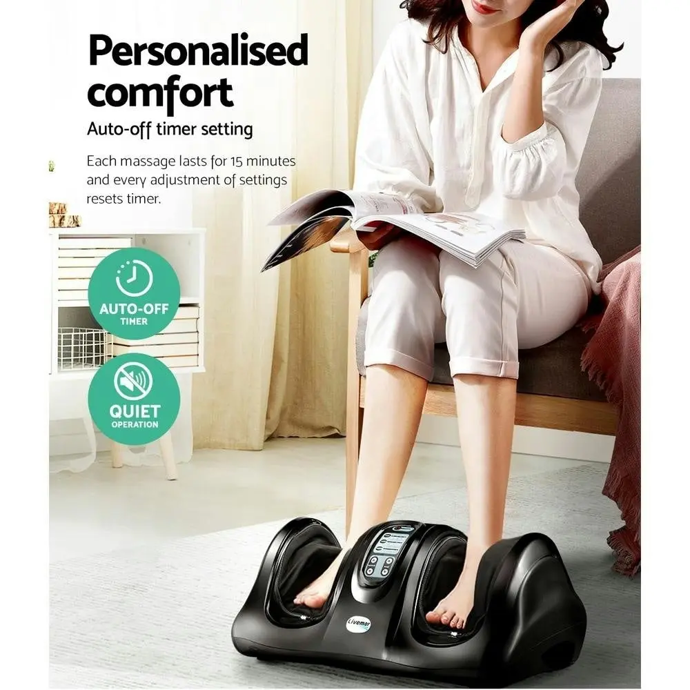 Electrict Foot Massager Machine Roller Kneading Pads Calf Leg Black