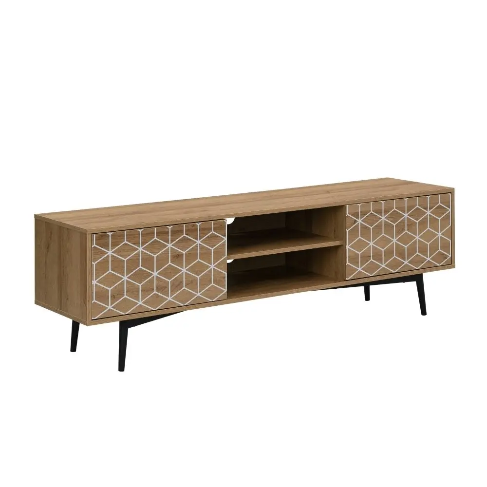 Design Square Mae Lowline Entertainment Unit TV Stand W/ 2-Doors - Patt Oak