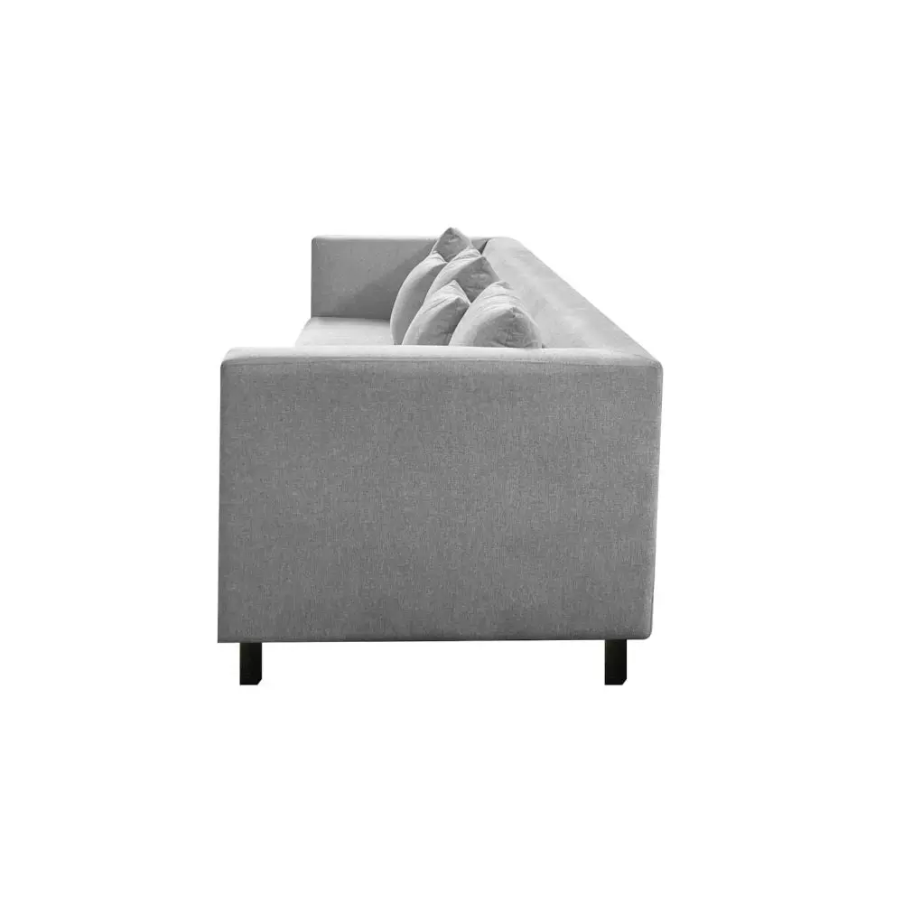 HomeStar Stasia Modern Fabric 3-Seater Sofa Relaxing Couch Wooden Legs - Grey