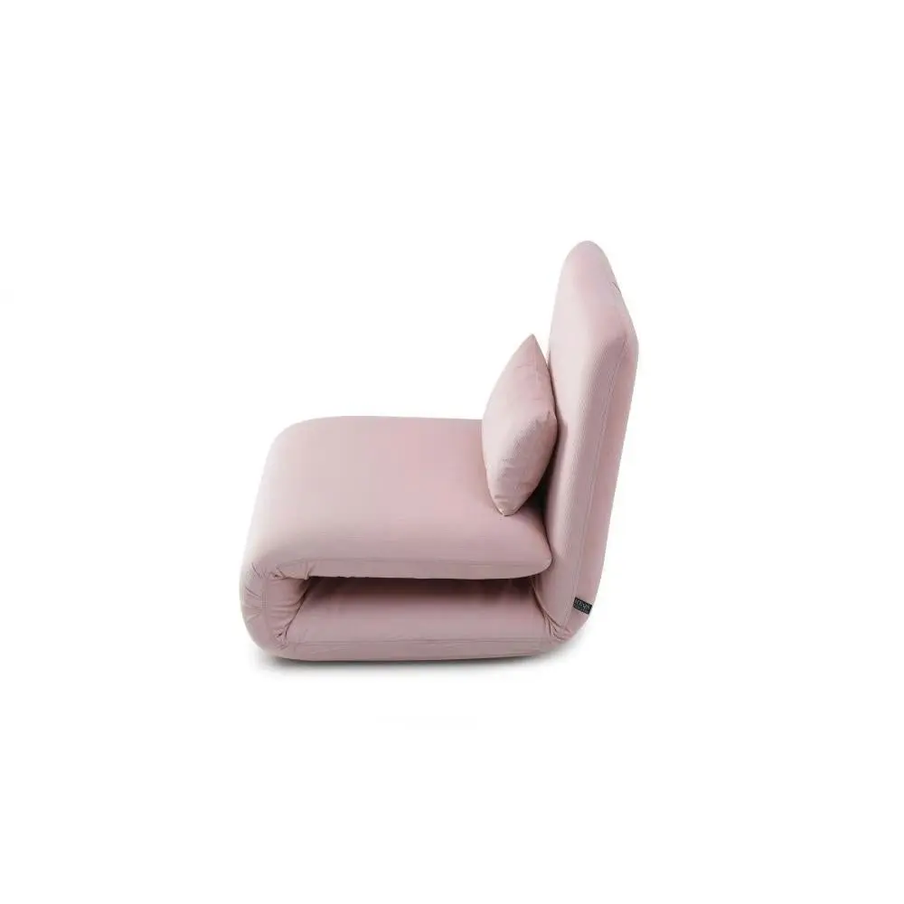 Design Square Single Foldable Fabric Sofa Bed - Pink